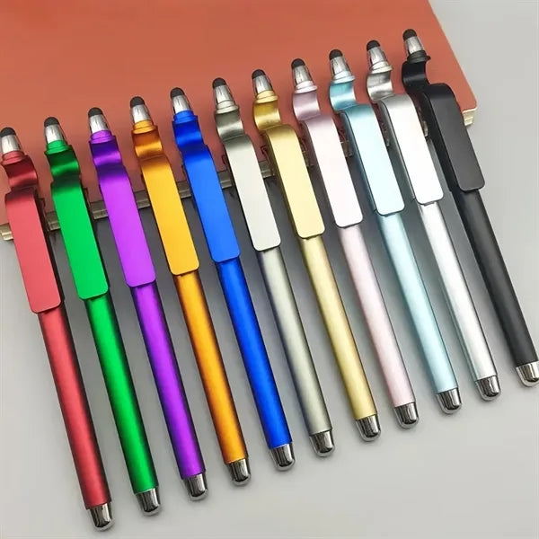 Mobile phone stand with a ballpoint pen
