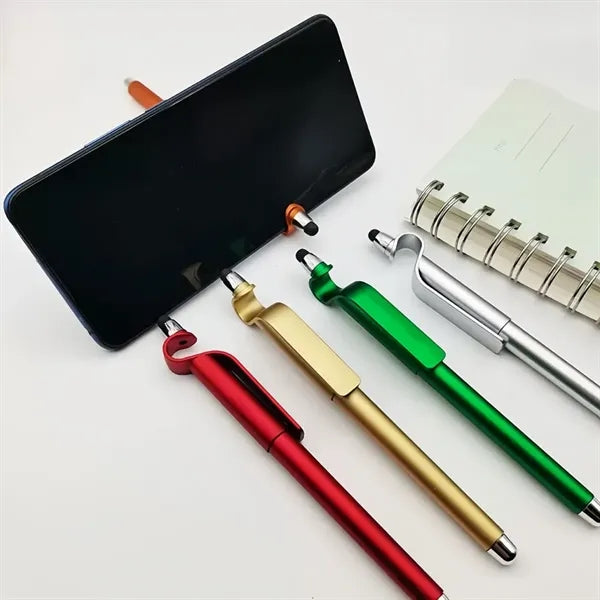 Mobile phone stand with a ballpoint pen
