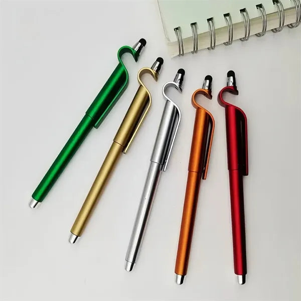 Mobile phone stand with a ballpoint pen