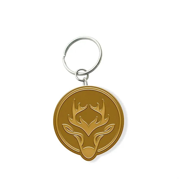 Solid Iron Keychain with Shiny Brass Plating