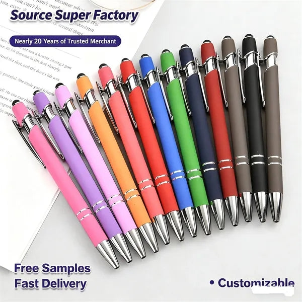 Business customized metal color click gel pen