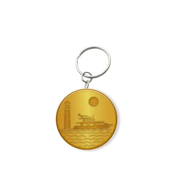 Solid Iron Keychain with Shiny Gold Plating