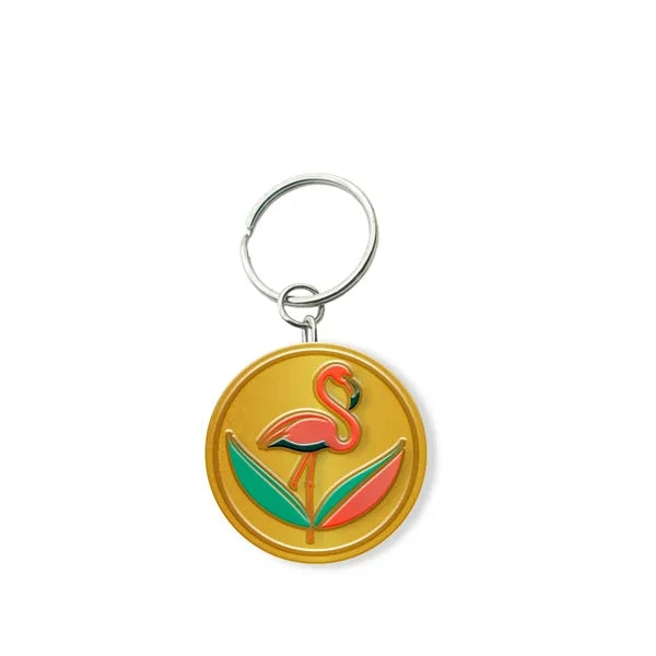 Solid Iron Keychain with Shiny Gold Plating