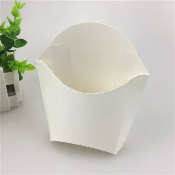 Disposable White French Fry Box
