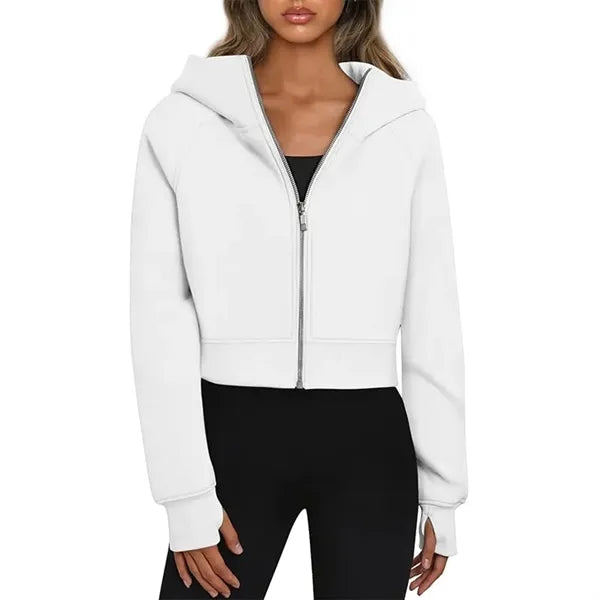 Women's Cropped Zip-Up Hoodie Jacket