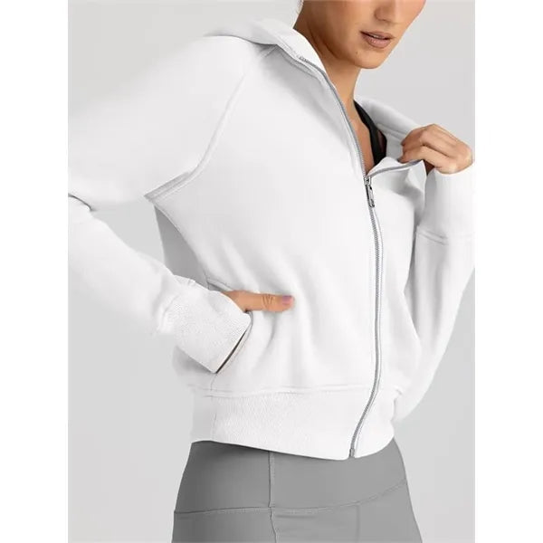 Women's Cropped Zip-Up Hoodie Jacket