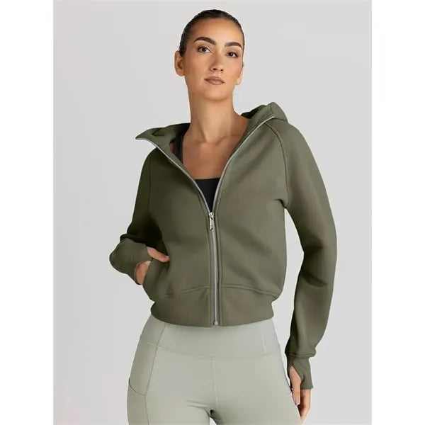 Women's Cropped Zip-Up Hoodie Jacket