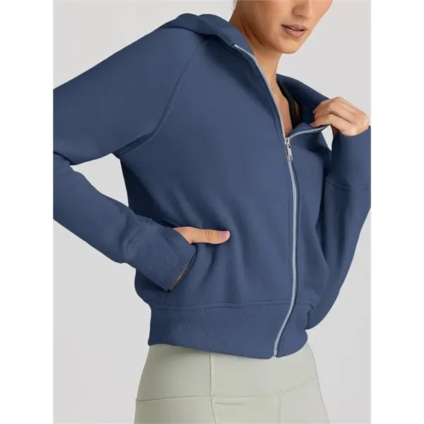 Women's Cropped Zip-Up Hoodie Jacket