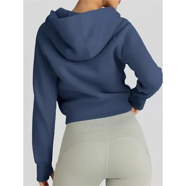 Women's Cropped Zip-Up Hoodie Jacket