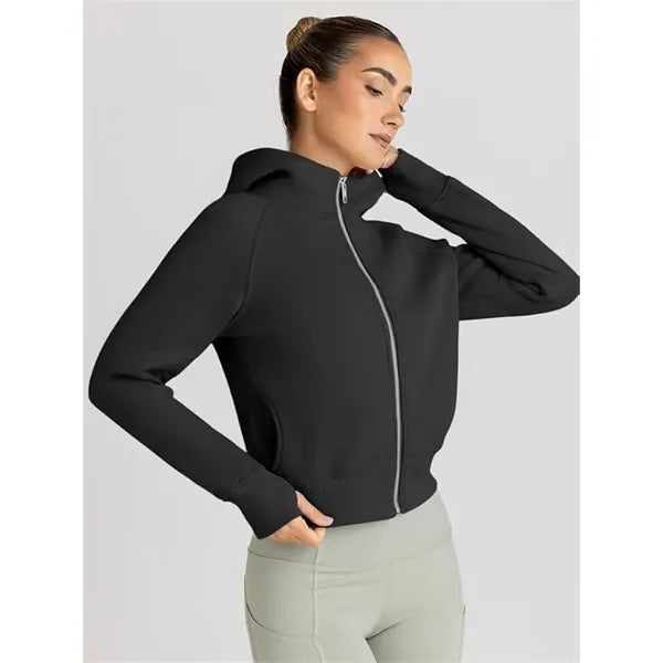 Women's Cropped Zip-Up Hoodie Jacket