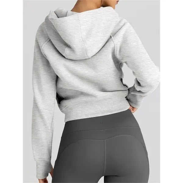 Women's Cropped Zip-Up Hoodie Jacket