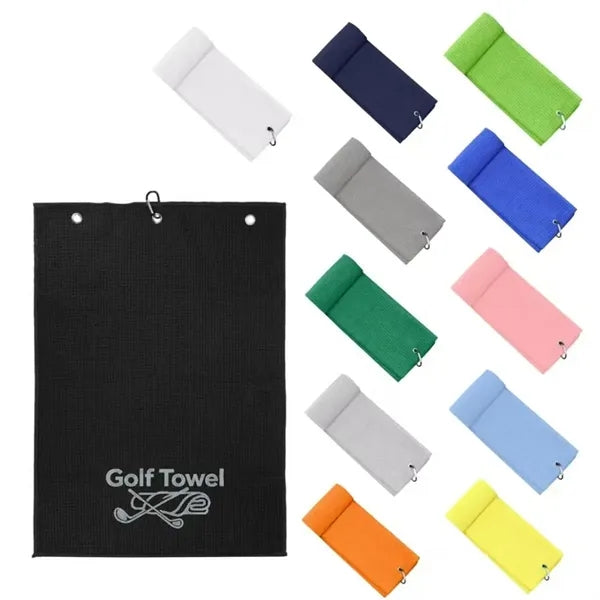 24 in x 16 in Golf Towel -Tri-Fold Microfiber Waffle Pattern