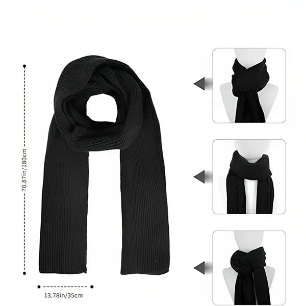Winter Knit Hat Touchscreen Glove Scarf Set for Men Women