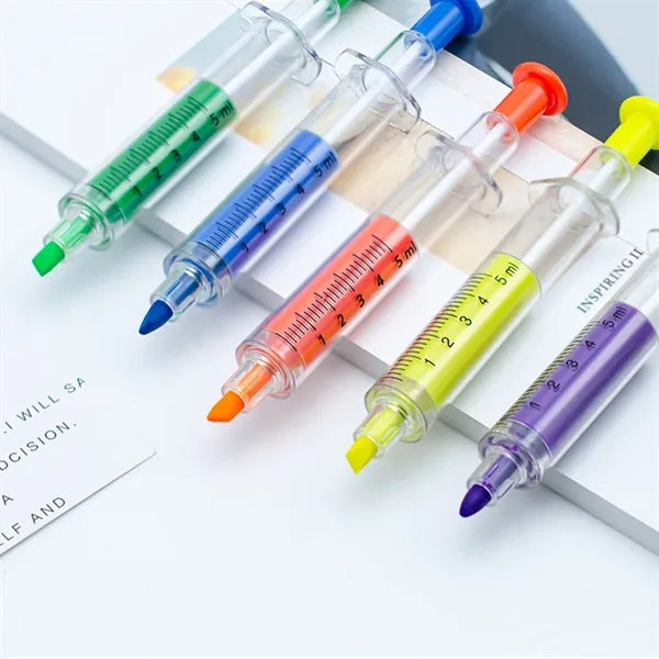 Syringe Shaped Highlighter and Pen Combo