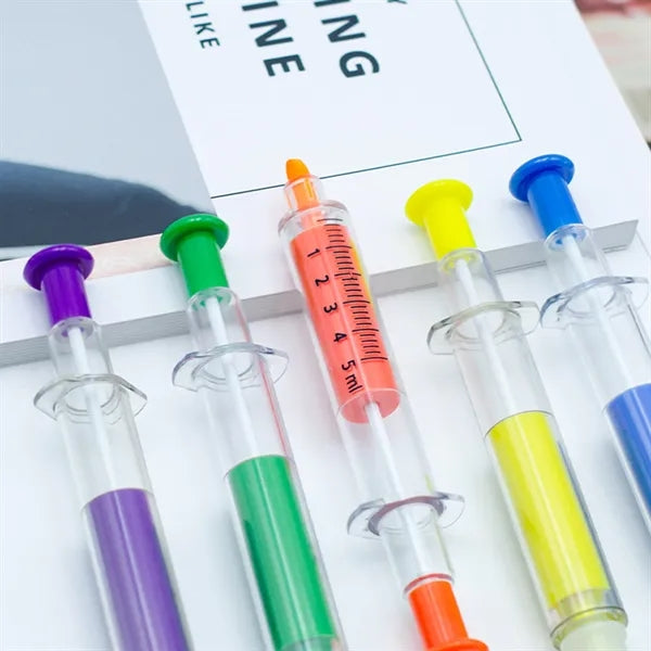 Syringe Shaped Highlighter and Pen Combo