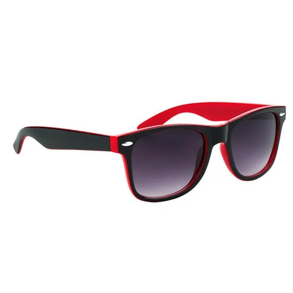 Two-Tone Translucent Mirrored Malibu Sunglasses