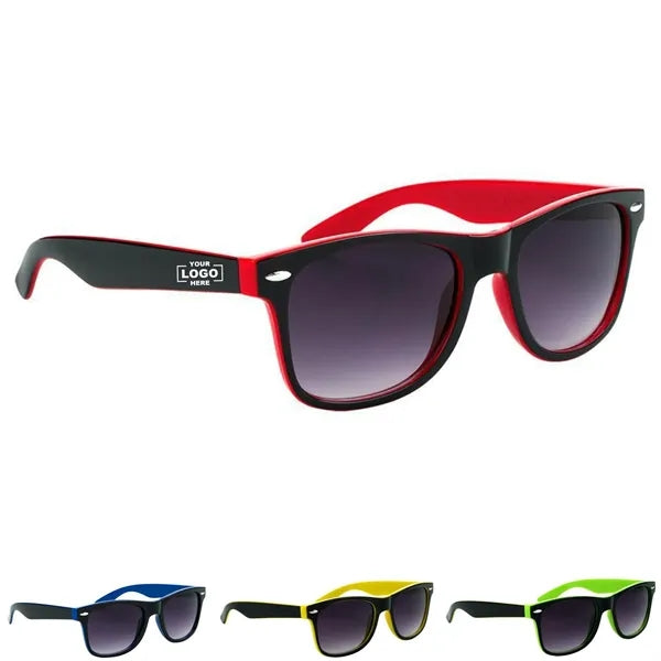 Two-Tone Translucent Mirrored Malibu Sunglasses