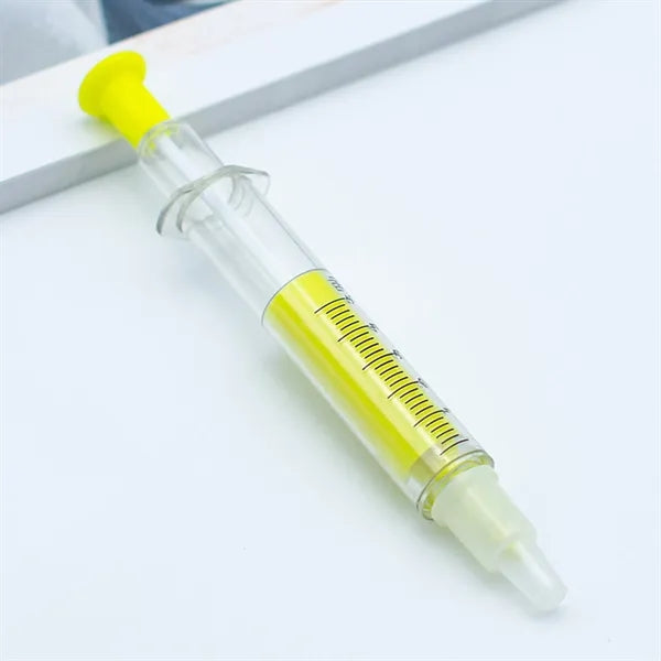 Syringe Shaped Highlighter and Pen Combo
