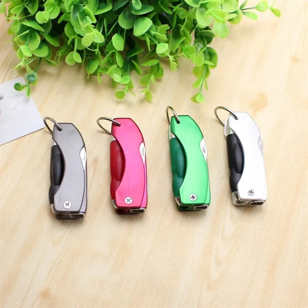 Multi-Function LED Tool Keychain With Pen and Opener