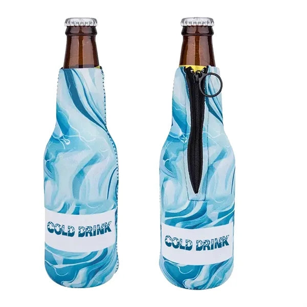 Sublimation 12 Oz Bottle Kooler with Zipper - 3mm Neoprene
