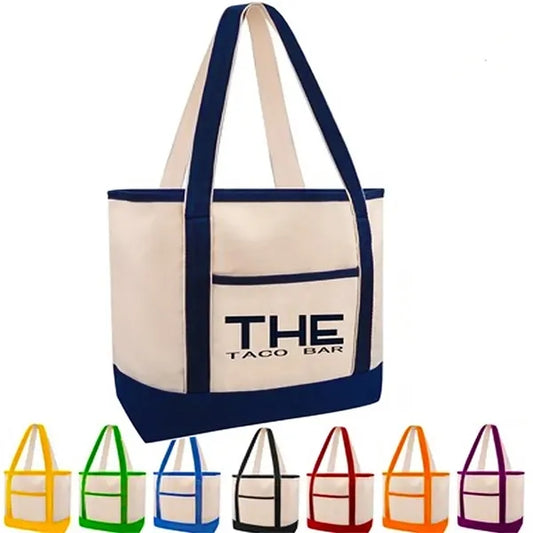 Canvas Tote Bag with Zipper Pocket