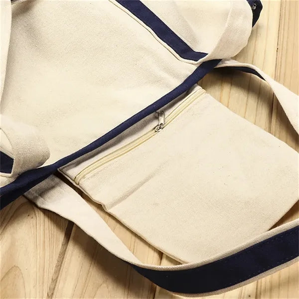 Canvas Tote Bag with Zipper Pocket