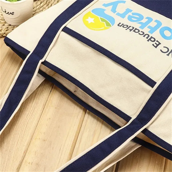 Canvas Tote Bag with Zipper Pocket