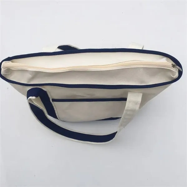 Canvas Tote Bag with Zipper Pocket