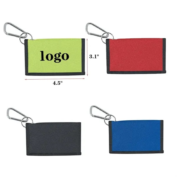 Carabiner Wallet Holder for Cards ID Badge Cash and Coins