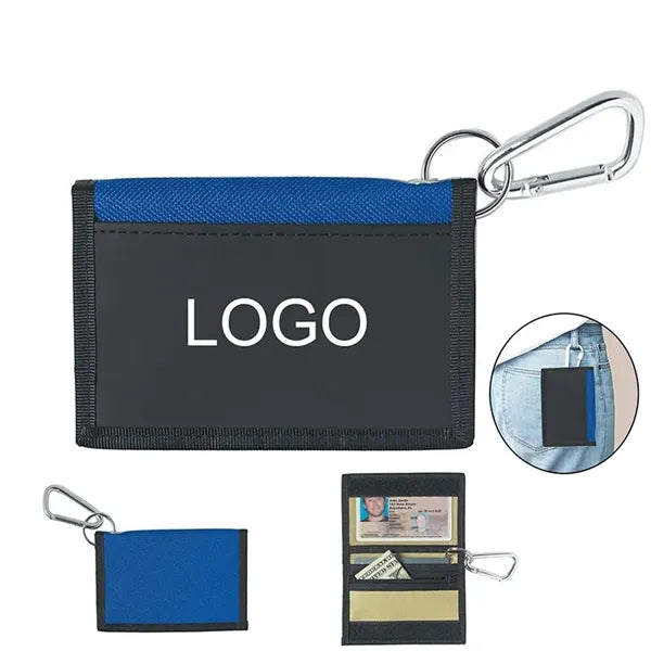 Carabiner Wallet Holder for Cards ID Badge Cash and Coins