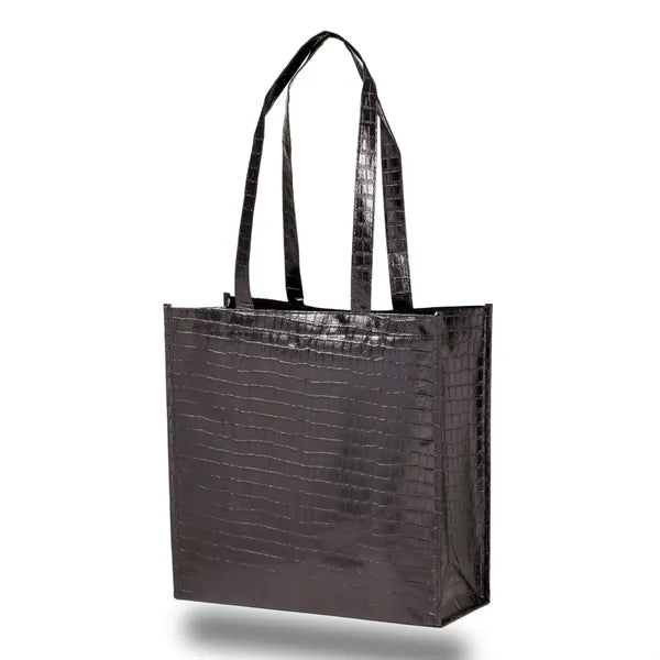 Glam Metallic Croc Shopper ( 14" W X 14" H X 5.5" D )