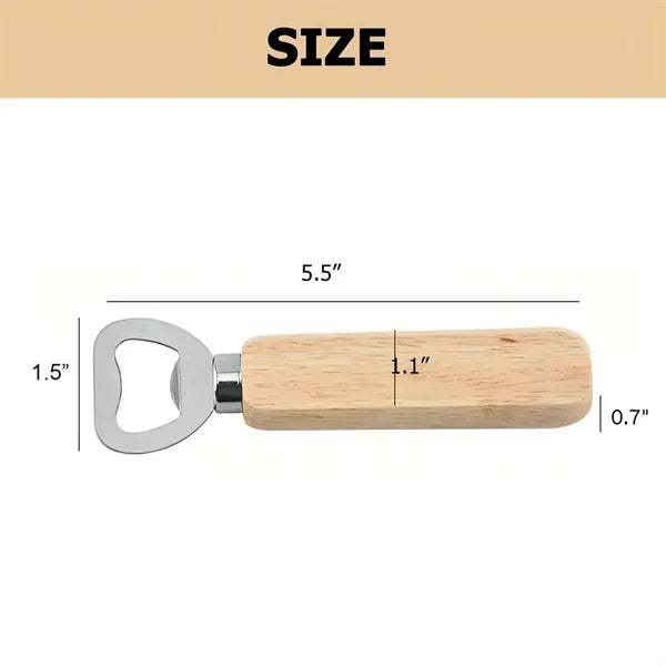Wooden Handle Stainless Steel Bottle Opener