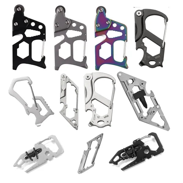 Multifunctional stainless steel tool card, key chain