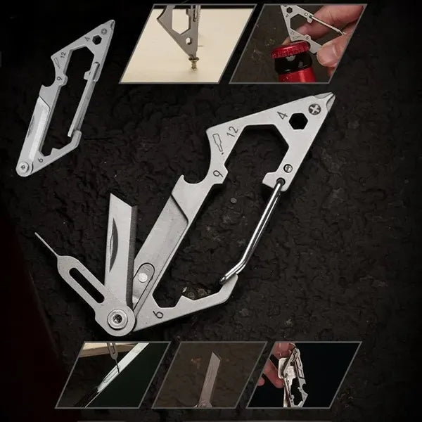 Multifunctional stainless steel tool card, key chain