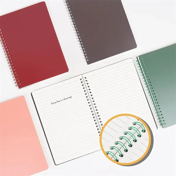 Plastic Hardcover Spiral Notebook 80 Sheets