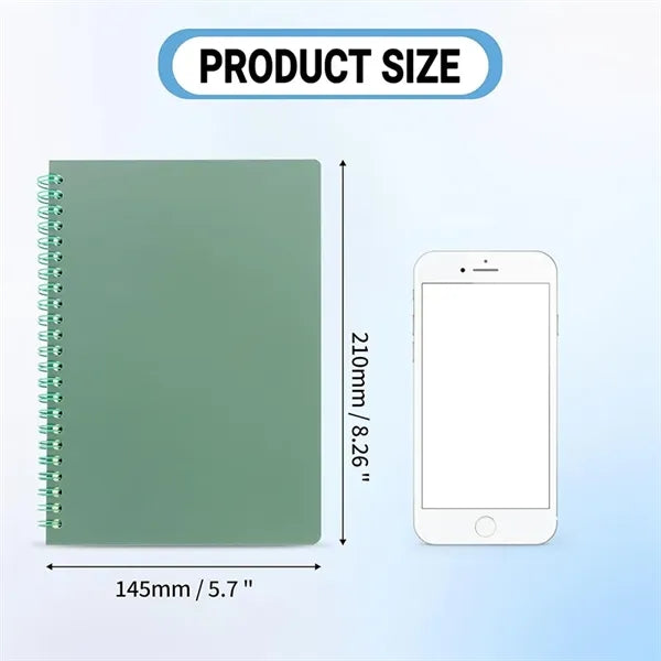Plastic Hardcover Spiral Notebook 80 Sheets