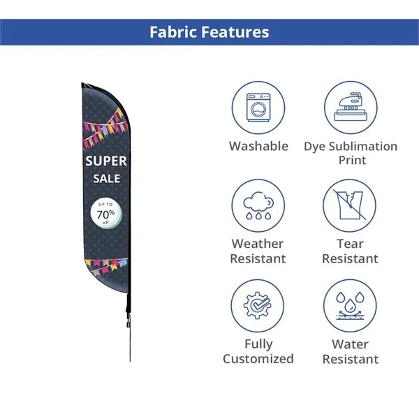 2ft x 7.58ft Feather Flag - Mesh_Spike base