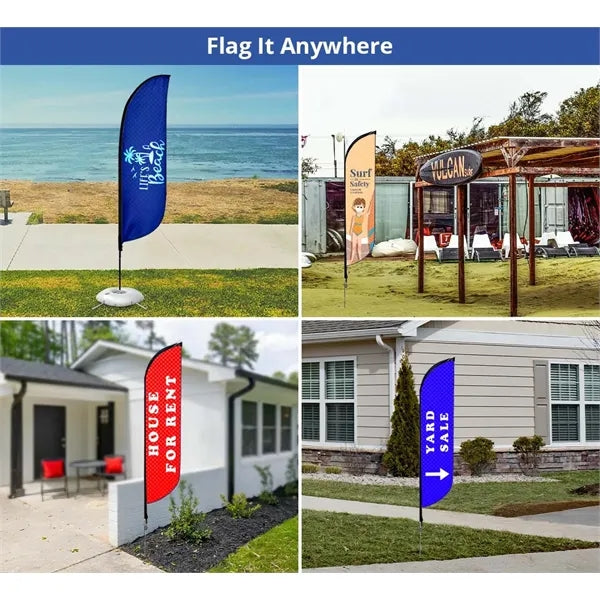 2ft x 7.58ft Feather Flag - Mesh_Spike base