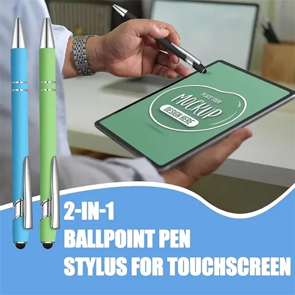 2-in-1 Soft Touch Metal Ballpoint Pens