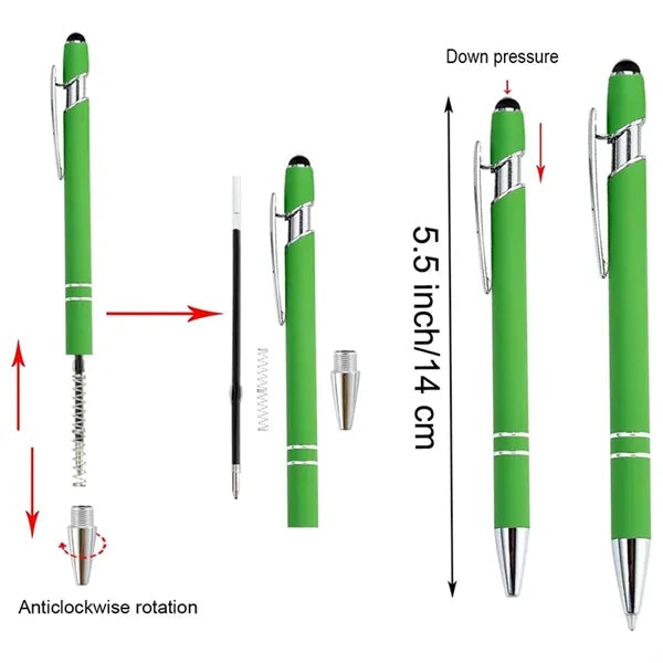 2-in-1 Soft Touch Metal Ballpoint Pens