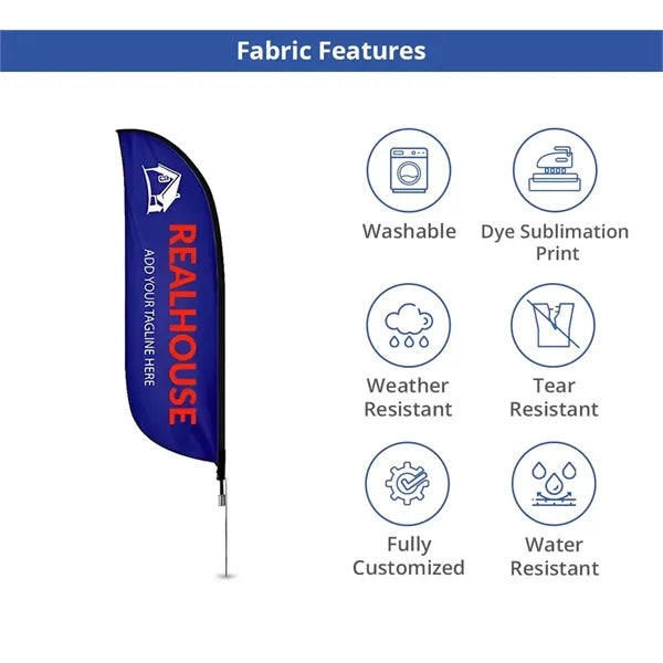 2' x 7.58' Feather flag, Double Sided package w/spike base