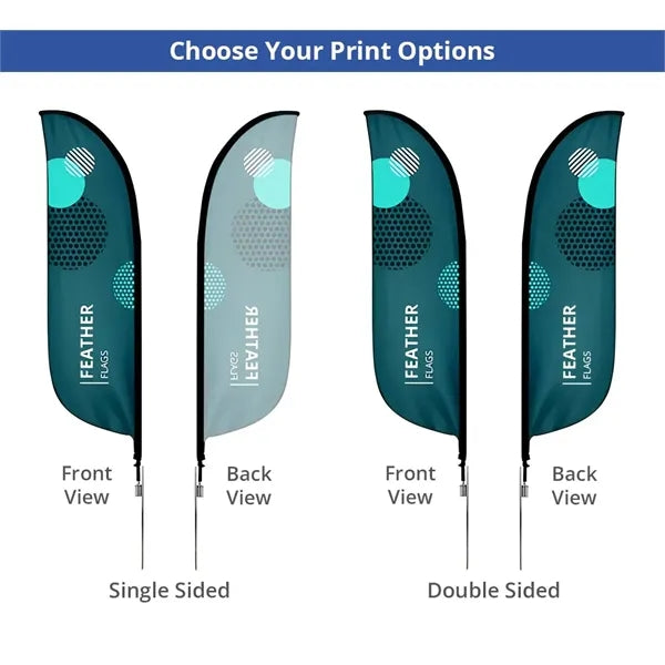 2' x 7.58' Feather flag, Double Sided package w/spike base