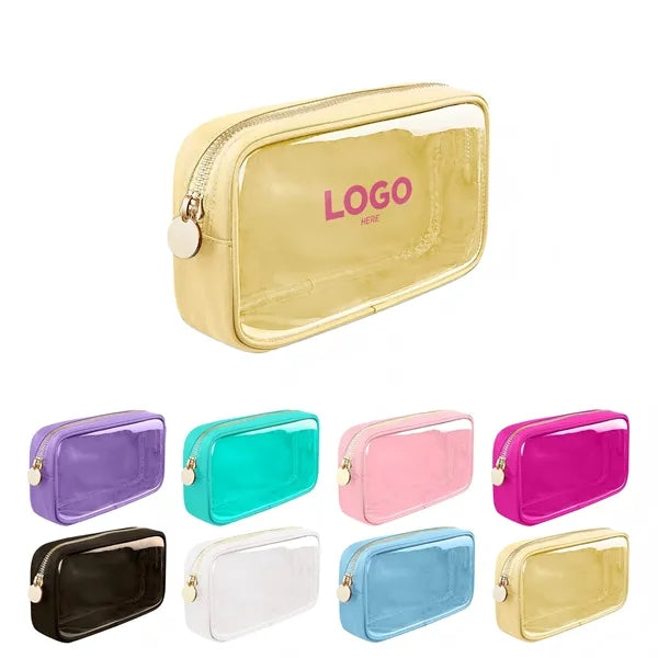 Clear Zippered PVC Cosmetic Pouch