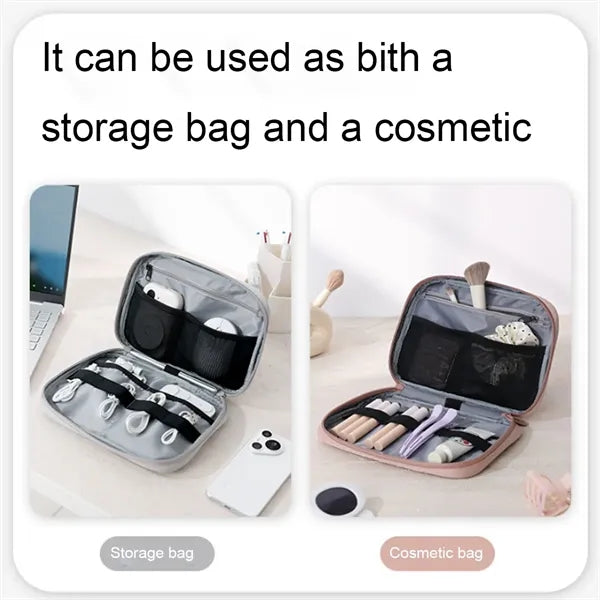 Multifunction Spacious Dual Zipper Travel Cosmetic Organizer