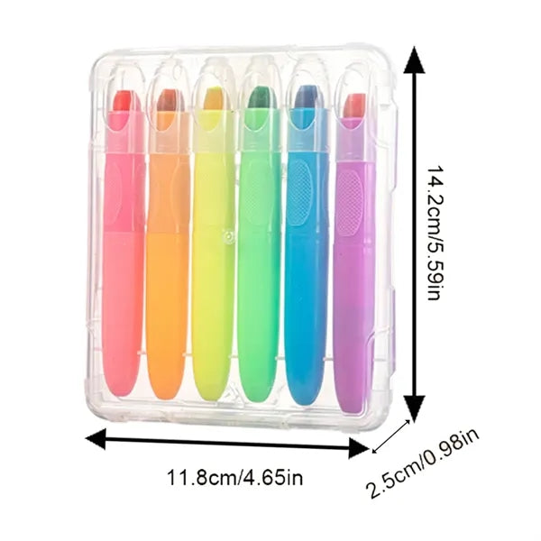 6-Color Water-Based Non-Toxic Easy Wash-Off Twist-up Crayons