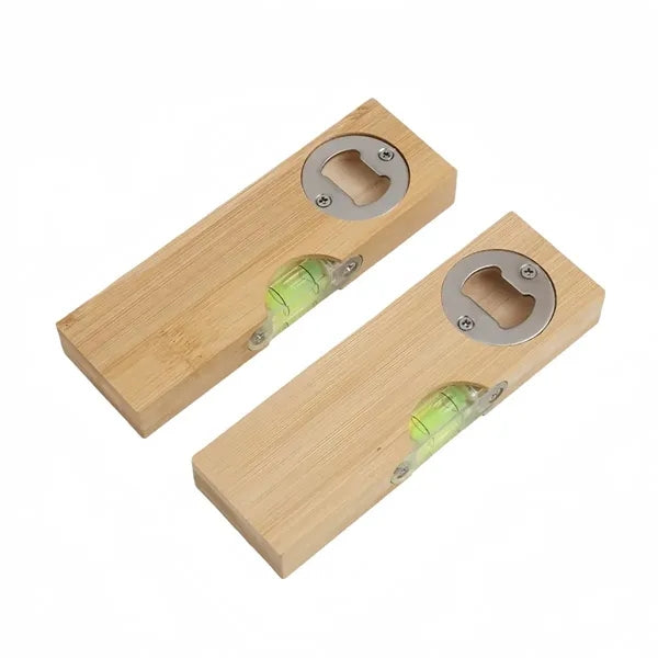 Leveling gauge bottle opener