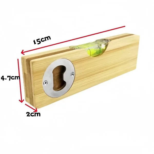 Leveling gauge bottle opener