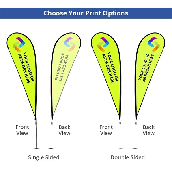 2.08Ft x 5Ft Teardrop Flag-Double Sided Package w/Spike Base