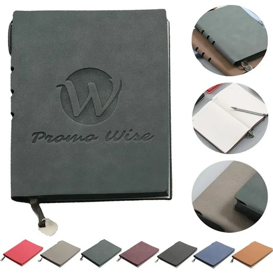 A5 PU Leather Thicken Binding Notebook with Side Pen Holder