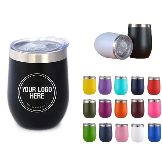 Insulated Stainless Steel Wine Tumbler w/Spill-Resistant Lid